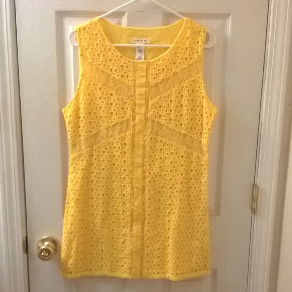 Lac Bleu Yellow Cotton/Polyester Dress Size Large